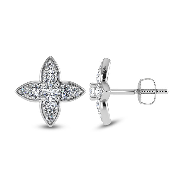 14K White Gold Diamond 3/4 Ct.Tw. Fashion Earrings