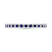 14K White Gold Blue Sapphire 1/10 Ct.Tw. Stackable Band