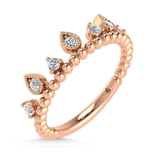 14K Rose Gold Diamond 1/5 Ct.Tw. Stackable Band