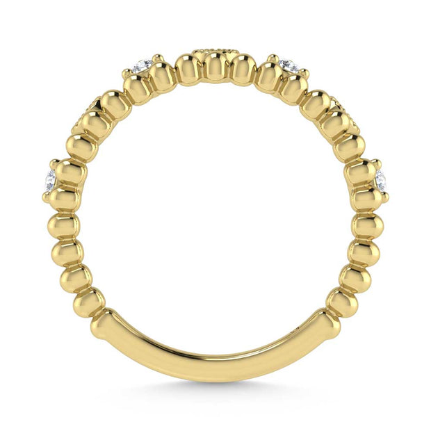 14K Yellow Gold Diamond 1/5 Ct.Tw. Stackable Band