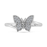 14K White Gold 1/10 Ct.Tw. Diamond Butterfly Ring