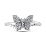 14K White Gold Diamond 1/10 Ct.Tw. Butterfly Ring