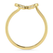 14K Yellow Gold Diamond 1/10 Ct.Tw. Butterfly Ring