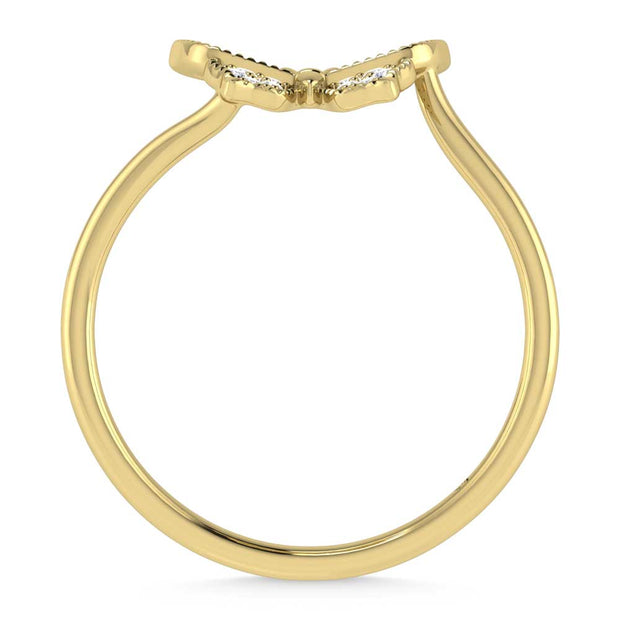 14K Yellow Gold Diamond 1/10 Ct.Tw. Butterfly Ring
