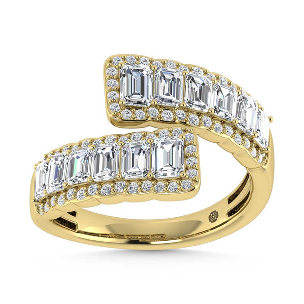 14K Yellow Gold Diamond 1 7/8 Ct.Tw. Bypass Ring