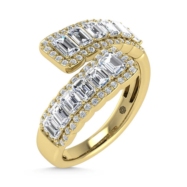 14K Yellow Gold Diamond 1 7/8 Ct.Tw. Bypass Ring