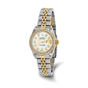 Pre-owned Independently Certified Rolex Steel/18ky Ladies Diamond MOP Watch