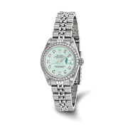 Pre-owned 18KW Bezel Lady Diamond MOP Watch Independently Certified