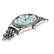 Pre-owned Rolex 18KY Diamond Ice Blue Watch