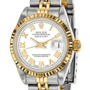 Pre-owned Independently Certified Rolex Steel/18KY Ladies White Dial Watch