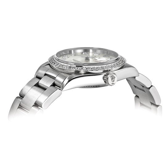 Pre-owned Rolex Steel/18KW Diamond Datejust Watch