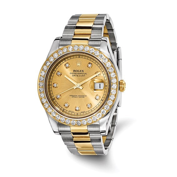 Pre-owned Rolex Steel/18ky Datejust II Diamond Watch