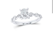 14K WHITE GOLD OVAL DIAMOND SOLITAIRE BRIDAL ENGAGEMENT RING 1-7/8 CTTW (CERTIFIED)