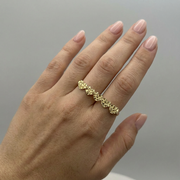 10K HEART TWO FINGER RING