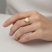 10K NUGGET HEART RING