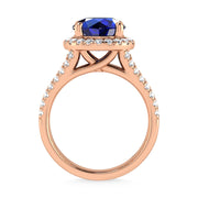 14K Rose Gold Lab Grown Blue Diamond 4 1/2 Ct.Tw. Engagement Ring