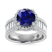 14K White Gold Lab Grown Blue Diamond 4 1/2 Ct.Tw. Engagement Ring