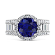 14K White Gold Lab Grown Blue Diamond 4 1/2 Ct.Tw. Engagement Ring