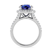 14K White Gold Lab Grown Blue Diamond 4 1/2 Ct.Tw. Engagement Ring