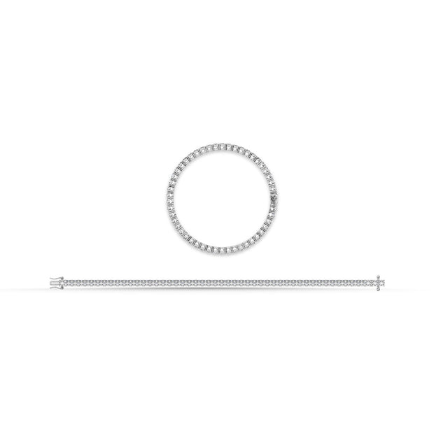10K White Gold Lab Grown Diamond 1 Ct.Tw. Illusion Tennis Bracelet (3CT Look)