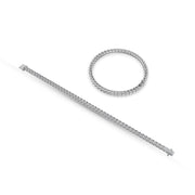 10K White Gold Lab Grown Diamond 1 Ct.Tw. Illusion Tennis Bracelet (3CT Look)