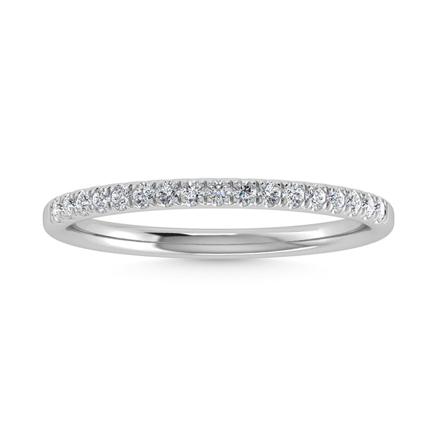 14K White Gold Lab Grown Diamond 1/6 Ct.Tw. IGI Certified Wedding Band