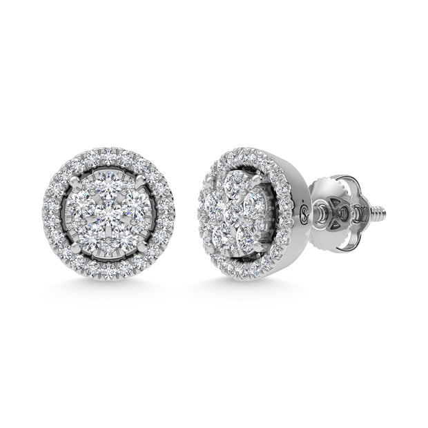 14K White Gold Lab Grown Diamond 1/2 Ct.Tw. Fashion Earrings