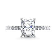 14K White Gold Lab Grown Diamond 2 3/8 Ct.Tw. Hidden Halo Engagement Ring (IGI Certified Center 2ct)