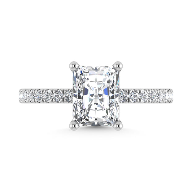 14K White Gold Lab Grown Diamond 2 3/8 Ct.Tw. Hidden Halo Engagement Ring (IGI Certified Center 2ct)