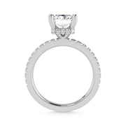 14K White Gold Lab Grown Diamond 2 3/8 Ct.Tw. Hidden Halo Engagement Ring (IGI Certified Center 2ct)