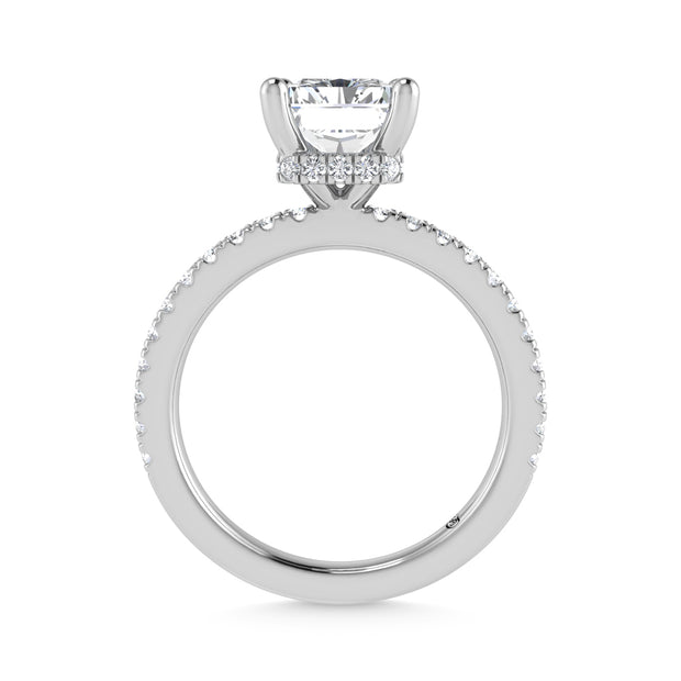 14K White Gold Lab Grown Diamond 2 3/8 Ct.Tw. Hidden Halo Engagement Ring (IGI Certified Center 2ct)
