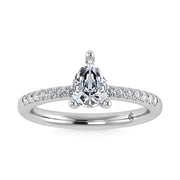 14K White Gold Lab Grown Diamond 2 3/8 Ct.Tw. Hidden Halo Engagement Ring (IGI Certified Center 2ct)