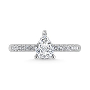 14K White Gold Lab Grown Diamond 2 3/8 Ct.Tw. Hidden Halo Engagement Ring (IGI Certified Center 2ct)