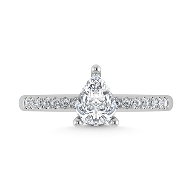 14K White Gold Lab Grown Diamond 2 3/8 Ct.Tw. Hidden Halo Engagement Ring (IGI Certified Center 2ct)