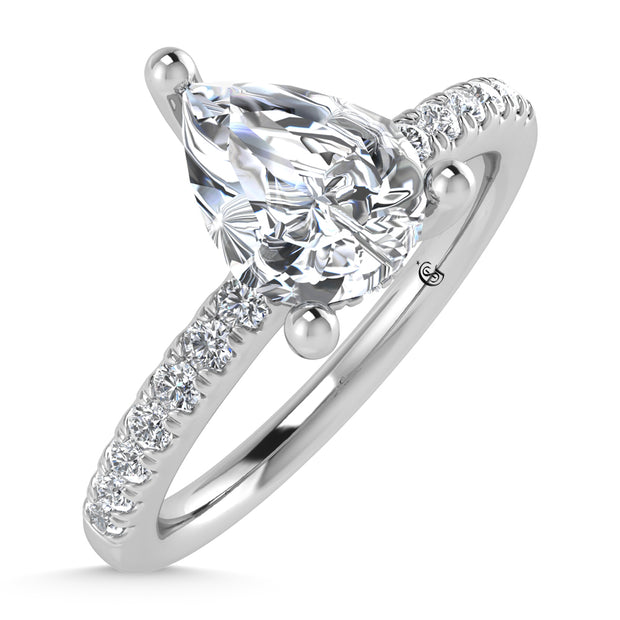14K White Gold Lab Grown Diamond 2 3/8 Ct.Tw. Hidden Halo Engagement Ring (IGI Certified Center 2ct)