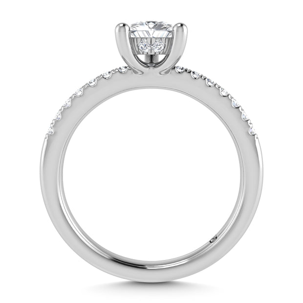 14K White Gold Lab Grown Diamond 2 3/8 Ct.Tw. Hidden Halo Engagement Ring (IGI Certified Center 2ct)