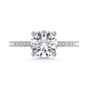 14K White Gold Lab Grown Diamond 1 7/8 Ct.Tw. Hidden Halo Engagement Ring (IGI Certfied Center 1 1/2ct)
