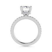 14K White Gold Lab Grown Diamond 3 1/2 Ct.Tw. Radiant Shape Halo IGI Certified Engagement Ring  (IGI Certified Center 3ct)