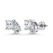 14K White Gold Lab Grown Diamond 1 5/8 Ct.Tw. Fashion Earrings