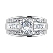 10K White Gold Lab Grown Diamond 1 3/4 ct.Tw. Princess Shape Engagement Ring (IGI Certified Center 1ct)