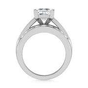 10K White Gold Lab Grown Diamond 1 3/4 ct.Tw. Princess Shape Engagement Ring (IGI Certified Center 1ct)