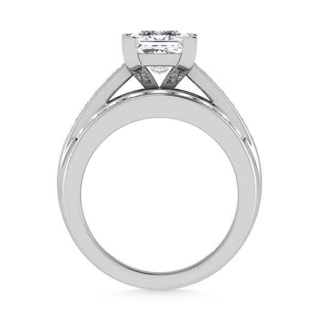 10K White Gold Lab Grown Diamond 1 3/4 ct.Tw. Princess Shape Engagement Ring (IGI Certified Center 1ct)