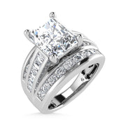 10K White Gold Lab Grown Diamond 1 3/4 ct.Tw. Radiant Shape Engagement Ring (IGI Certified Center 1ct)