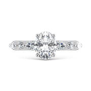 14K White Gold Lab Grown Diamond 2 5/8 Ct.Tw. Marquise and Round Shape Halo Engagement Ring (IGI Certified Center 2ct)