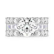 14K White Gold Lab Grown Diamond 8 1/5  Ct.Tw. Round and Emerald Band