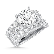 14K White Gold Lab Grown Diamond 8 1/5  Ct.Tw. Round and Emerald Band