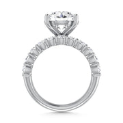 14K White Gold Lab Grown Diamond 8 1/5  Ct.Tw. Round and Emerald Band