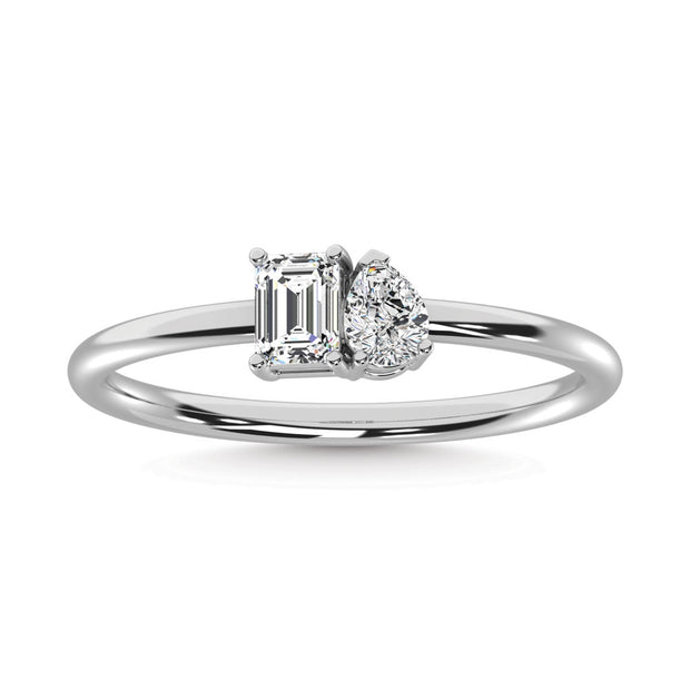 10K White Gold Lab Grown Diamond 3/8 Ct.Tw. Fashion Ring