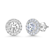 10K White Gold Lab Grown Diamond 1 1/2 Ct.Tw. Fashion Earrings