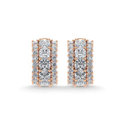 14K Rose Gold Lab Grown Diamond 5 1/4 Ct.Tw. Huggies Earrings